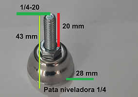 pata niveladora 1-4 para perfil 25x25
