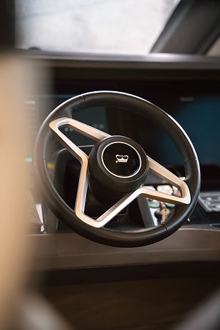 Interior salon of Princess Yachts vessel photographed during Limassol Boat Show