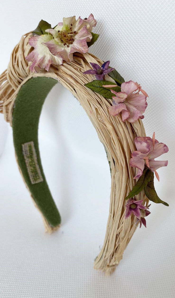 Tocado Botanic rosa y malva