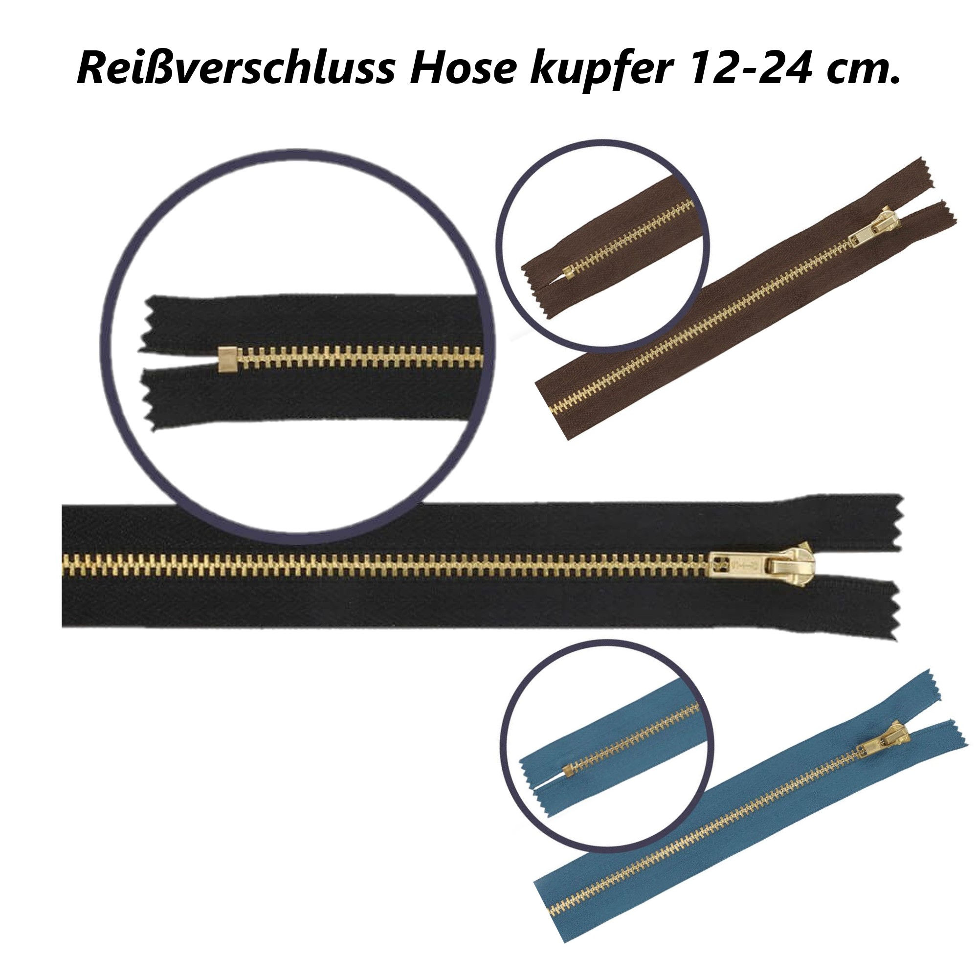 Reißverschluss Hose kupfer