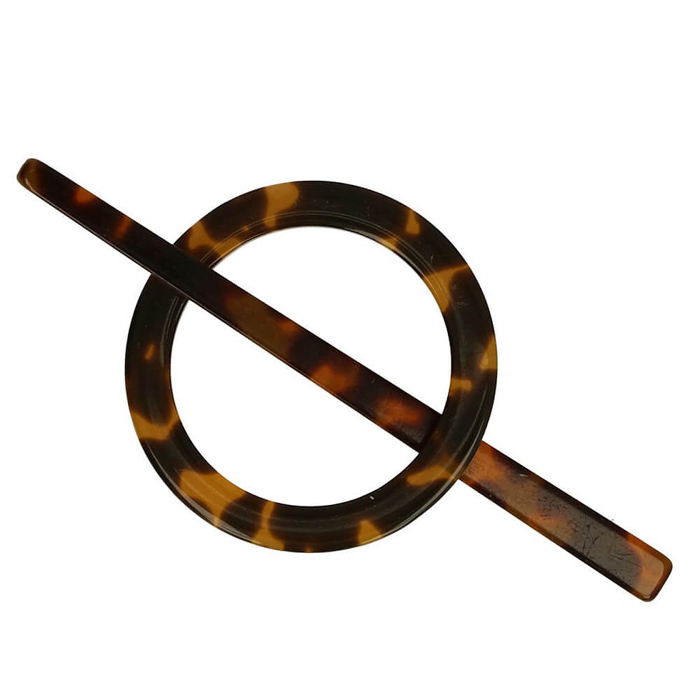 Thumbnail: Tuchbrosche Tiermuster 54 mm, 77 mm Kreis Brosche