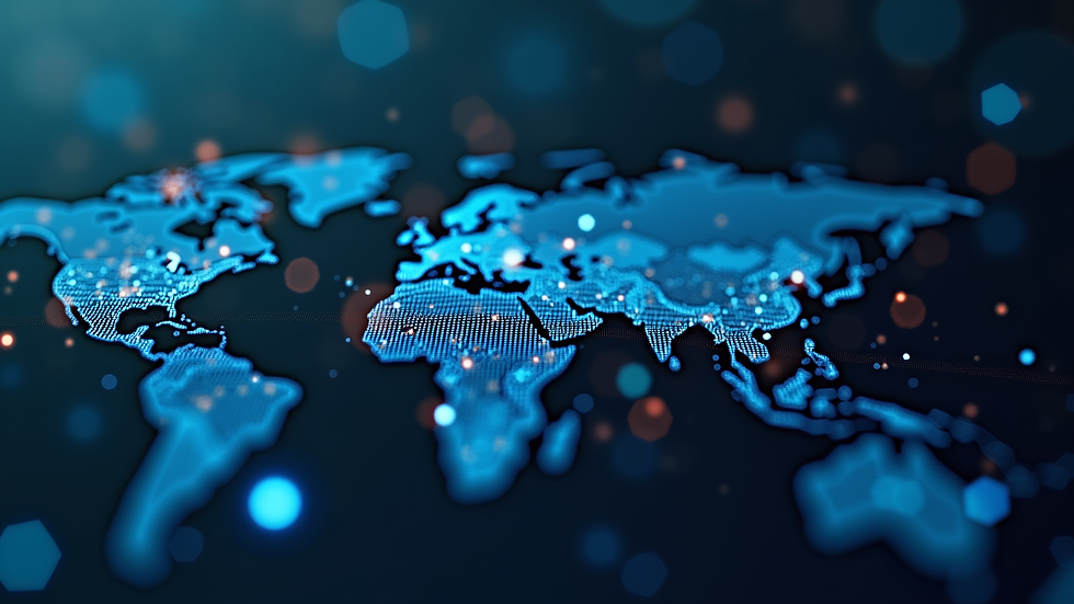 Close-up view of blockchain network visualization on a digital interface