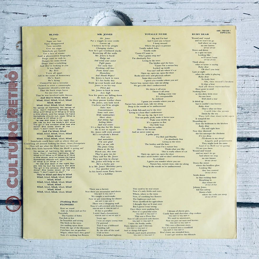 Miniatura: LP NAKED TALKING HEADS 1988 ( EXCELENTE/ 2 ENCARTES) BLIND