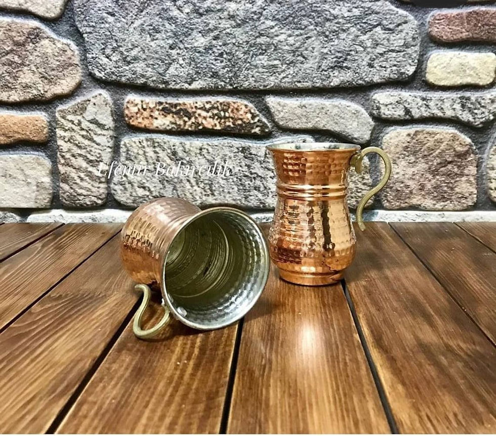 الصورة المصغرة: كوب نحاسي من Stoup Tankard 100٪ كوب نحاسي يدوي الصنع ، تركي تقليدي