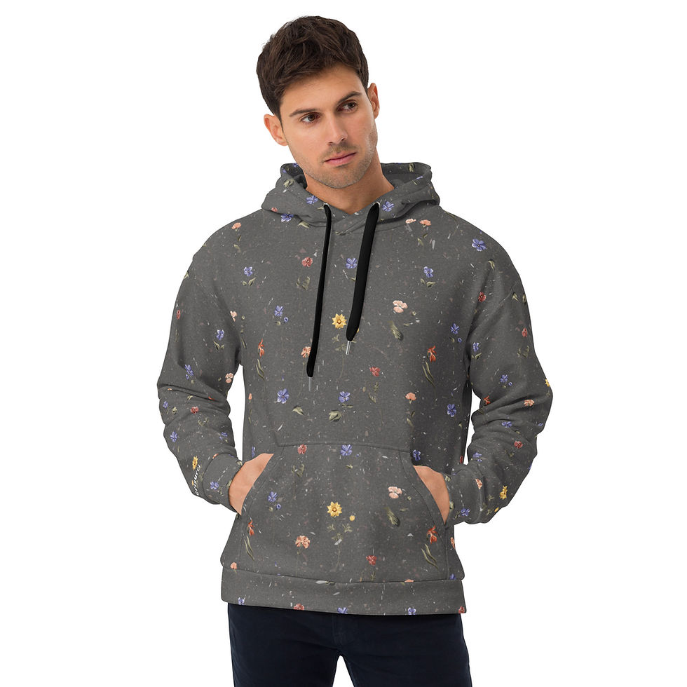 Thumbnail: Flowers on Gray - Unisex Hoodie