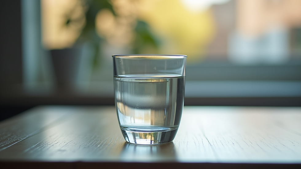 Close-up view of a glass of water on a table