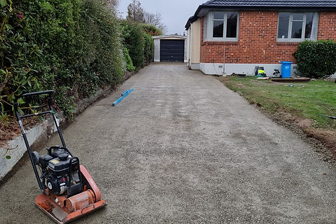 Driveway prepped ready for new concrete