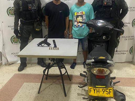 Capturan a sujetos por porte ilegal de arma de fuego en Malambo