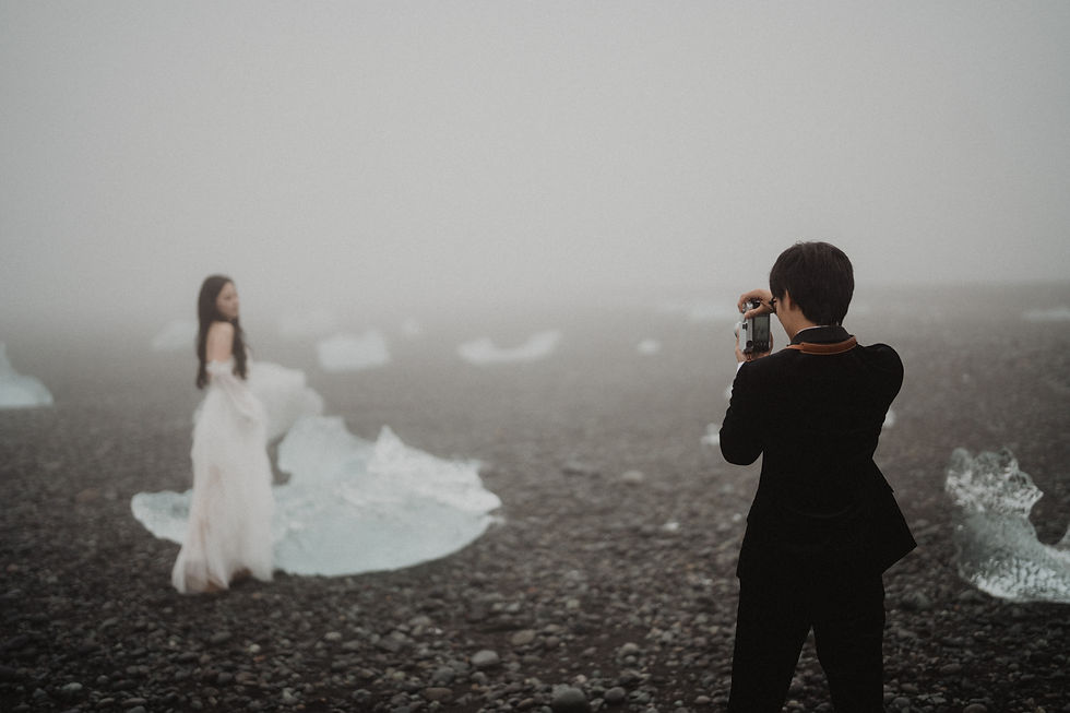 iceland wedding photographer takes photos of couple during adventure elopement.