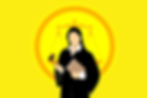 Illustration of a judge in black robes holding a gavel and book, set against a bright yellow background with scales of justice symbol.