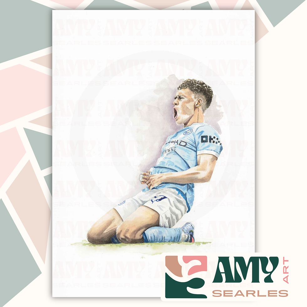 Thumbnail: "Singin' The Blues" – Phil Foden | Open Edition Giclée Print