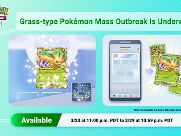 Novo evento no Pokémon TCG Pocket focado no Leafeon e em Pokémon do tipo Planta!