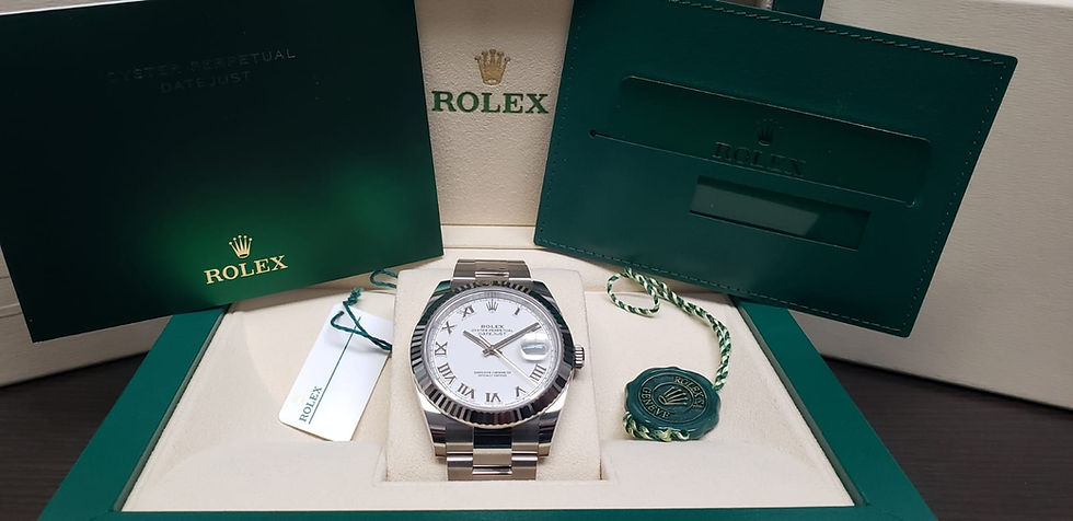 Thumbnail: 2021 Rolex White Roman Dial Fluted Bezel DateJust