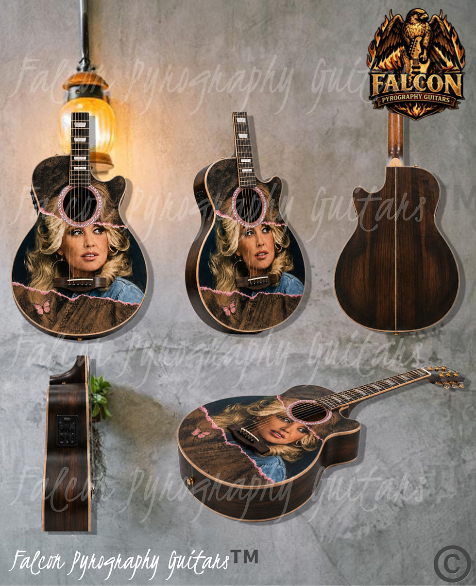 Thumbnail: Handmade bespoke Dolly Parton inspired tribute Electroacoustic guitar