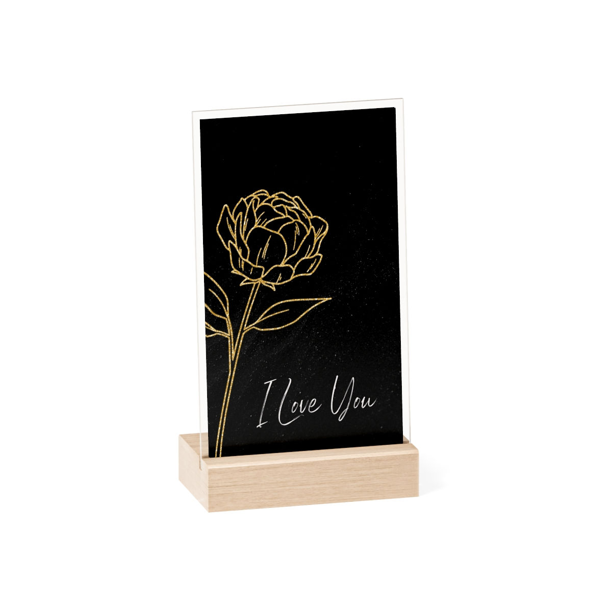 Acrylic Sign with Wooden Stand