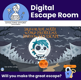 3rd Grade Math Word Problems Halloween Escape TPT Cover Image.png