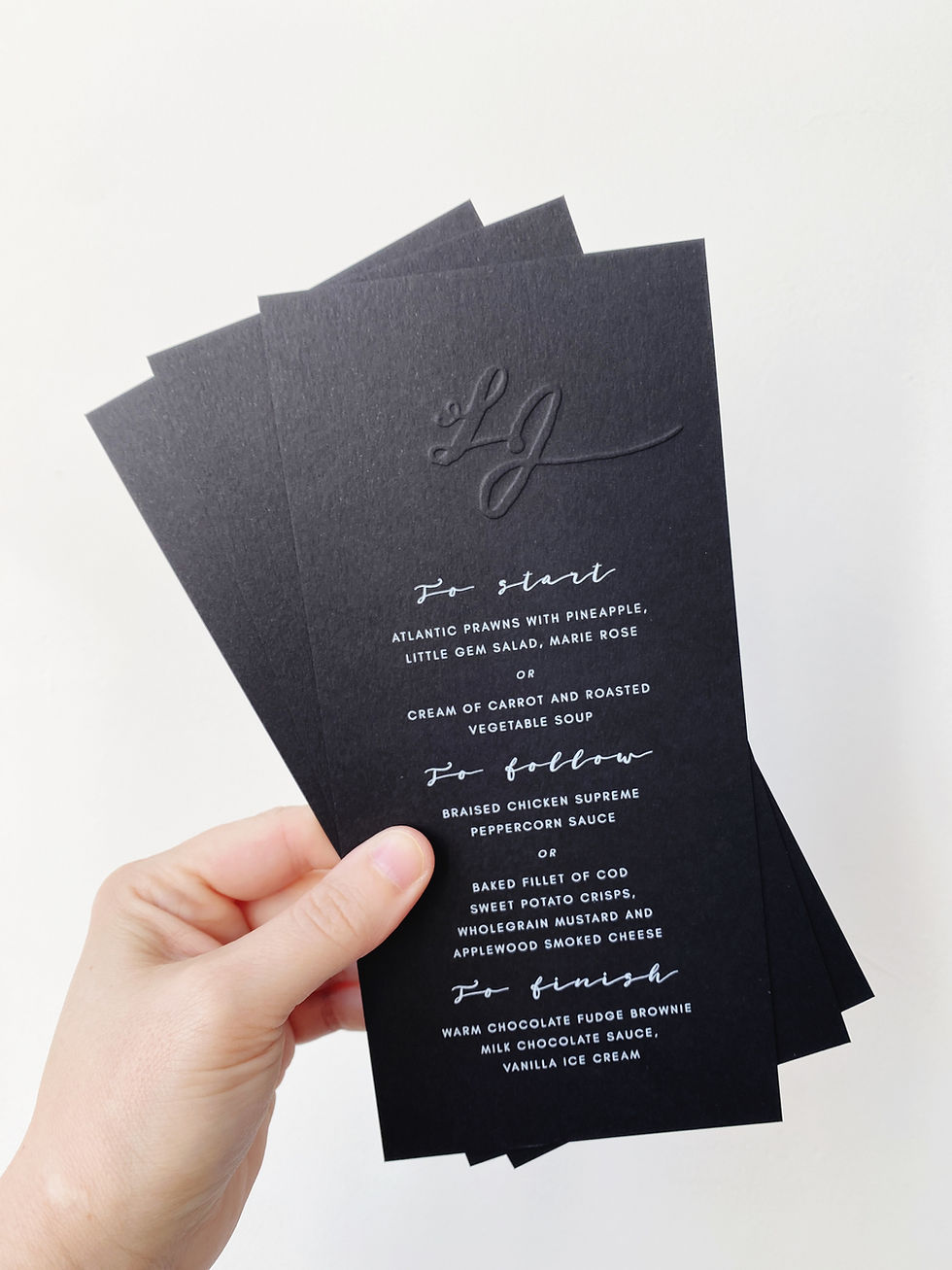 Embossed Menu