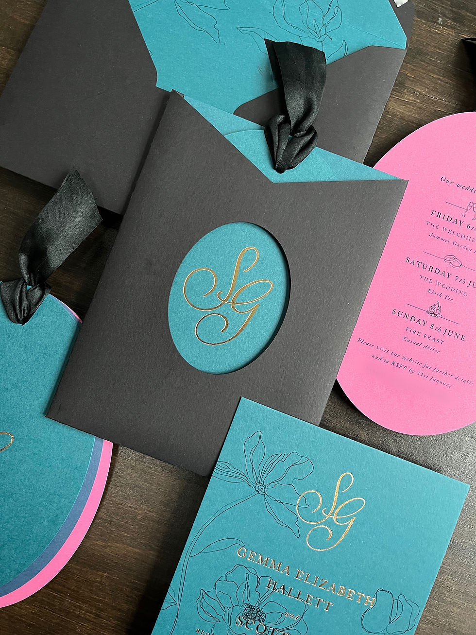 Gold foil invitations