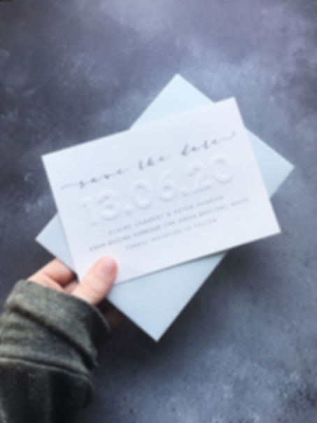 Stapleford Embossed Save the Date Sample
