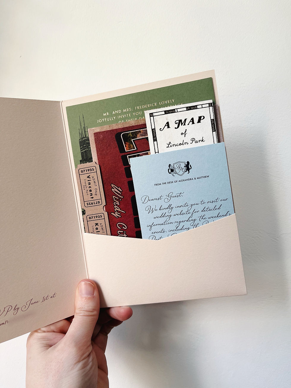 Chicago wedding invitation