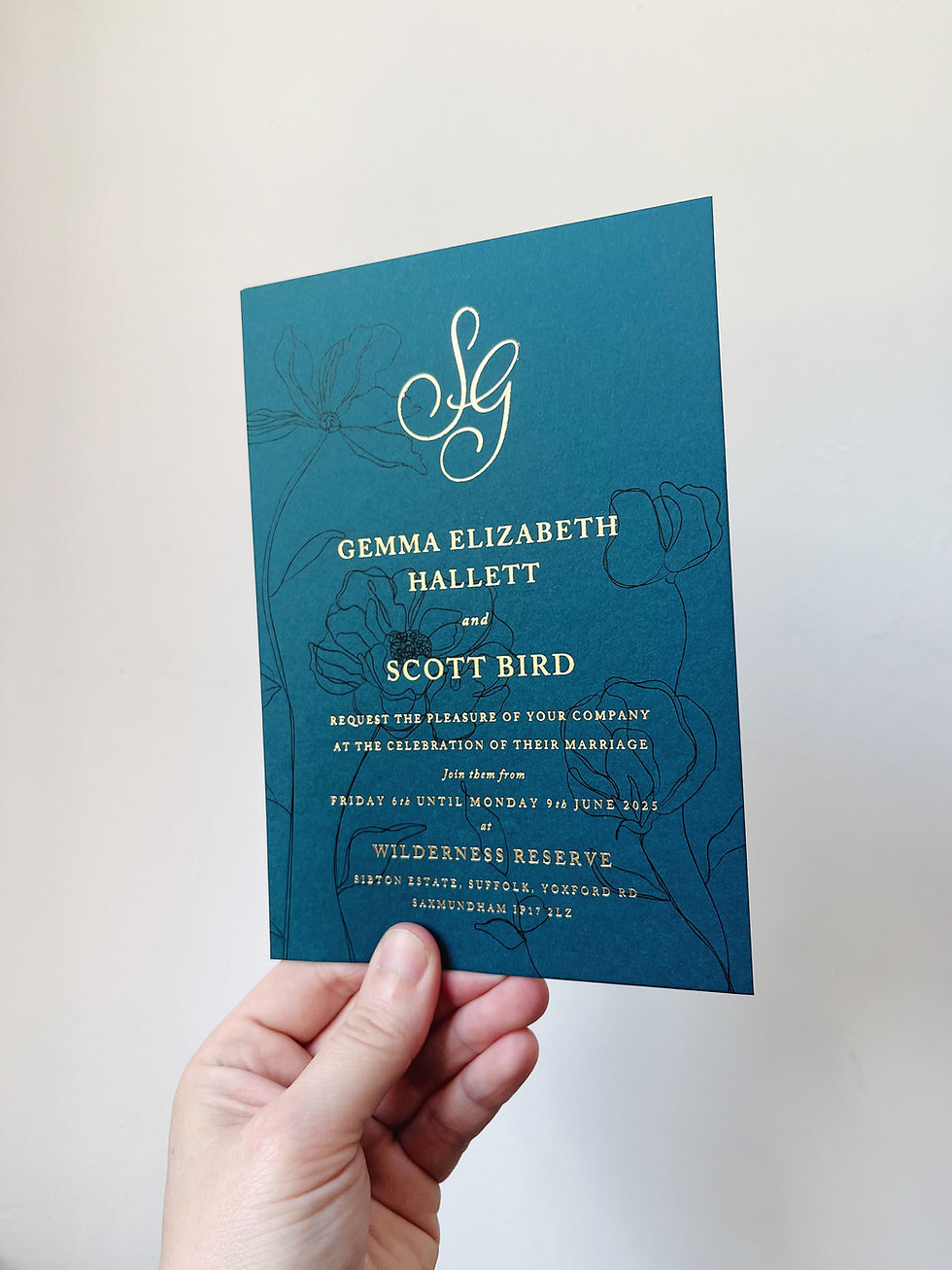 Gold foil invitations