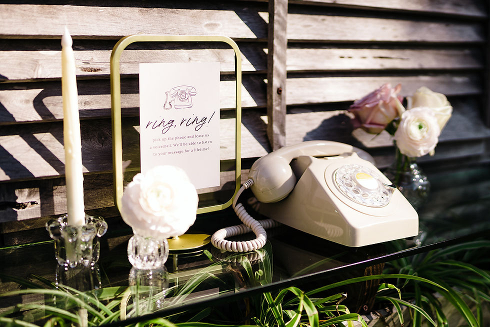 Audio guestbook sitting on welcome table