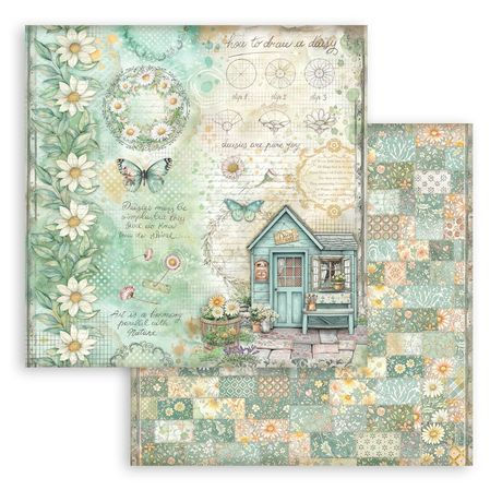 Thumbnail: Stamperia Daisy Art Backgrounds Double-Sided Paper Pad 12"x12" 10/Pgk- SBBL183