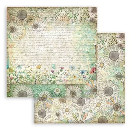 Thumbnail: Stamperia Daisy Art Backgrounds Double-Sided Paper Pad 12"x12" 10/Pgk- SBBL183