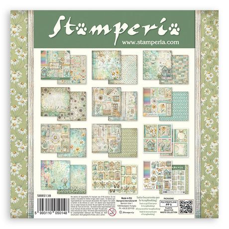 Thumbnail: Stamperia Daisy Art Scrapbooking Double-Sided Paper Pad 8"X8" 10/Pkg- SBBS138
