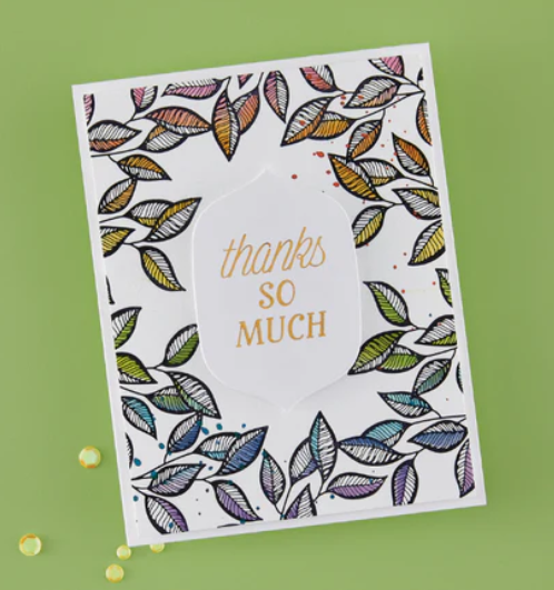 Thumbnail: Spellbinders May 2026 BPS- Brighten Foilage Press Plate & Stencil Set- BD-1085
