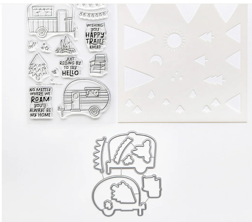 Catherine Pooler Happy Trails Stamp, Die, and Stencil Bundle