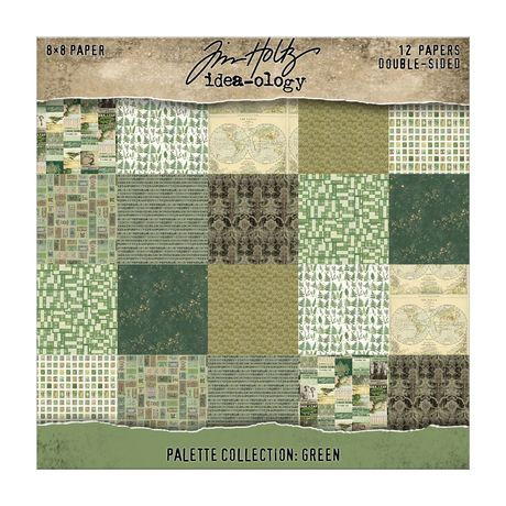 2026 Tim Holtz Idea-Ology Paper: I Want8x8s Yellow, Green Neutral Bundle
