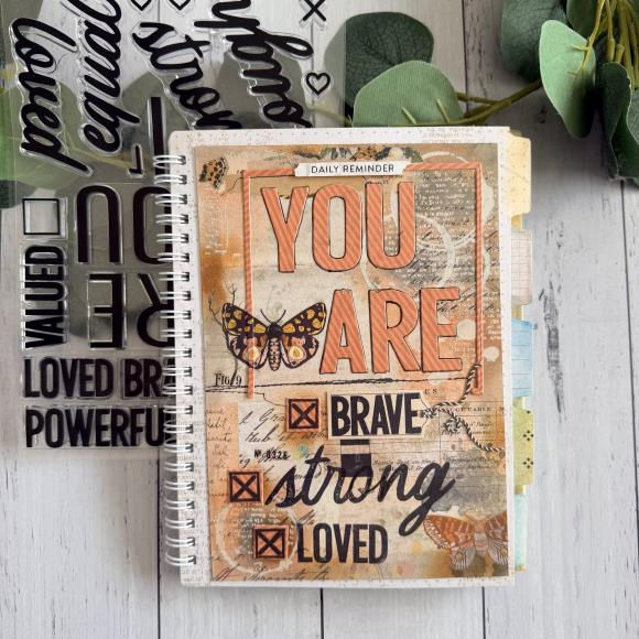Thumbnail: Sizzix Thinlits Die & A5 Stamp Set By 49 & Market-Affirmations- 666944
