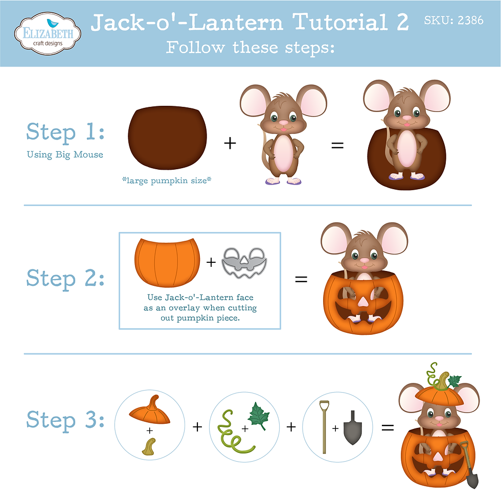 Thumbnail: Elizabeth Craft Designs -  Snuggle Season -  Jack-o'- lantern Die Set- 2386
