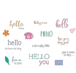 Sizzix Stamp Set 18PK Print & Pattern Hello Sentiments by C Pooler- 667112