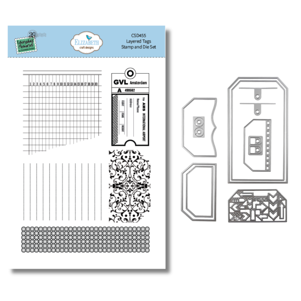 ECD Layered Tags Stamp and Die Set- CSD455