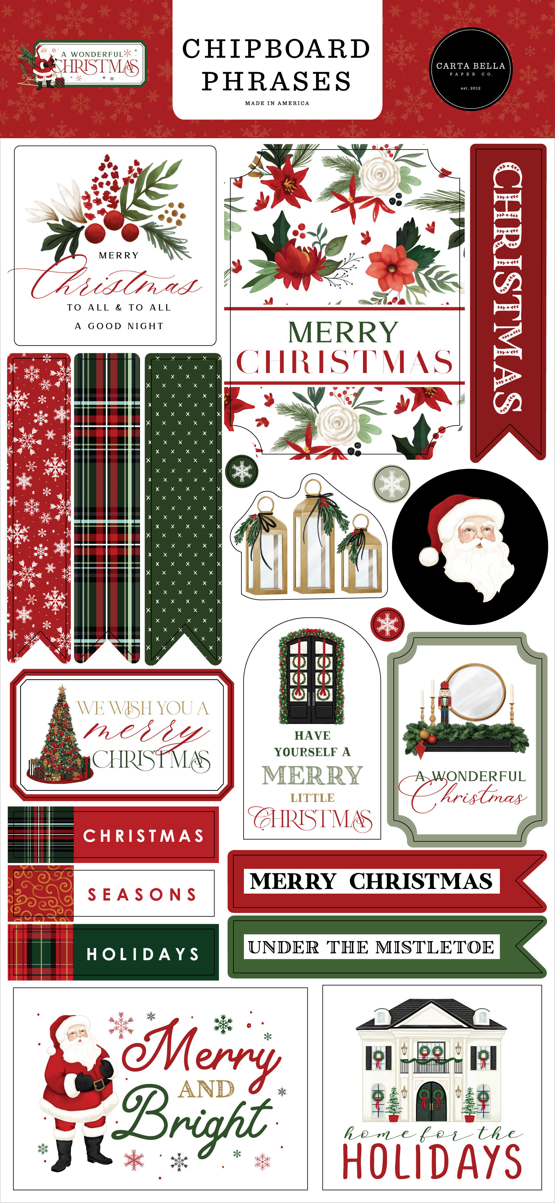 Echo Park - Chipboard Phrases - A Wonderful Christmas Collection - CBAWC328022