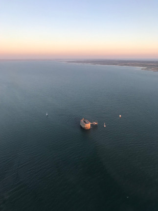 Le Fort Boyard vu du ciel en fin de journée