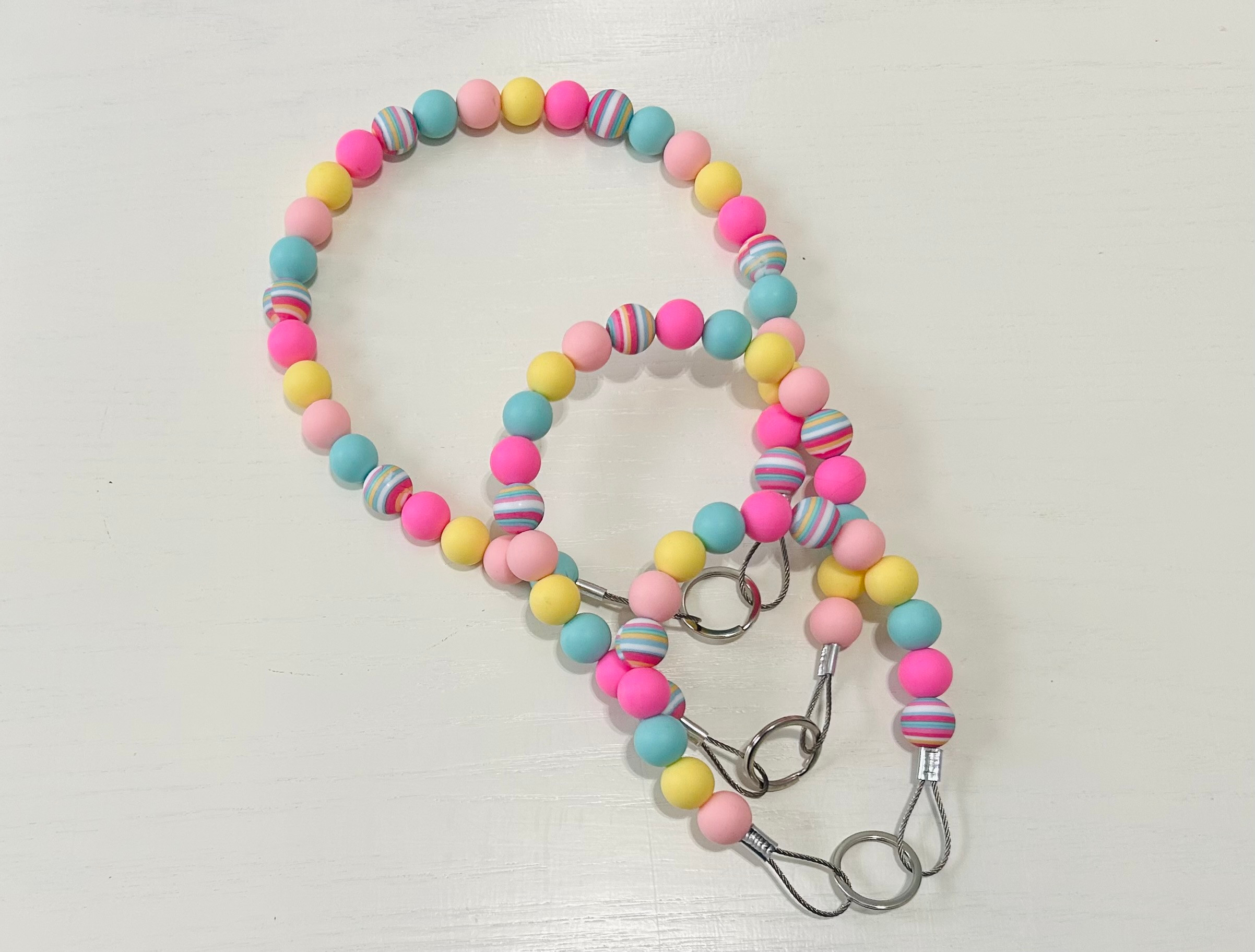 Pink and Turquoise Stripe Collar
