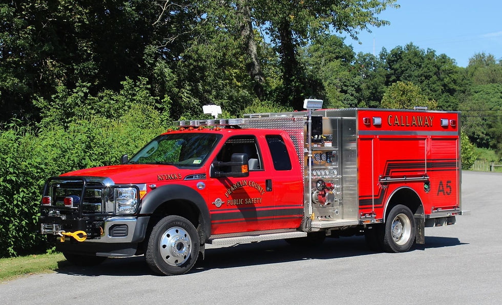 Callaway Volunteer Fire Department's (Franklin County, VA) 2016 Ford F-550 4x4 XLT Extended Cab Toyne Mini Pumper. Sold By: Vest's Sales & Service, Inc.
