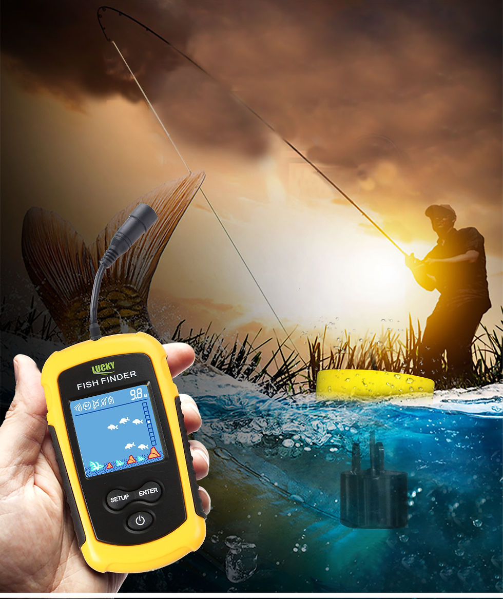 Thumbnail: FFC1108-1 Alarm 100M Portable Sonar Fish Finders 45 degrees Sonar Coverage Echo 