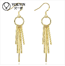Thumbnail: Water drop shaped earrings Wholesale Silver Color long Dangle earrings for women