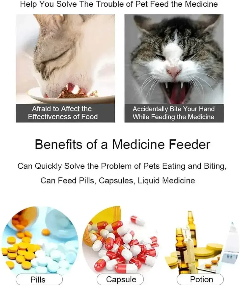Thumbnail: Cat Pill Shooter Pet Piller Gun Dog Pill Shooter Cat Tablet Soft Tip Syringe Pet