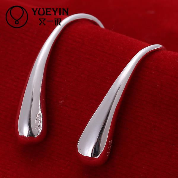 Thumbnail: Water drop shaped earrings Wholesale Silver Color long Dangle earrings for women