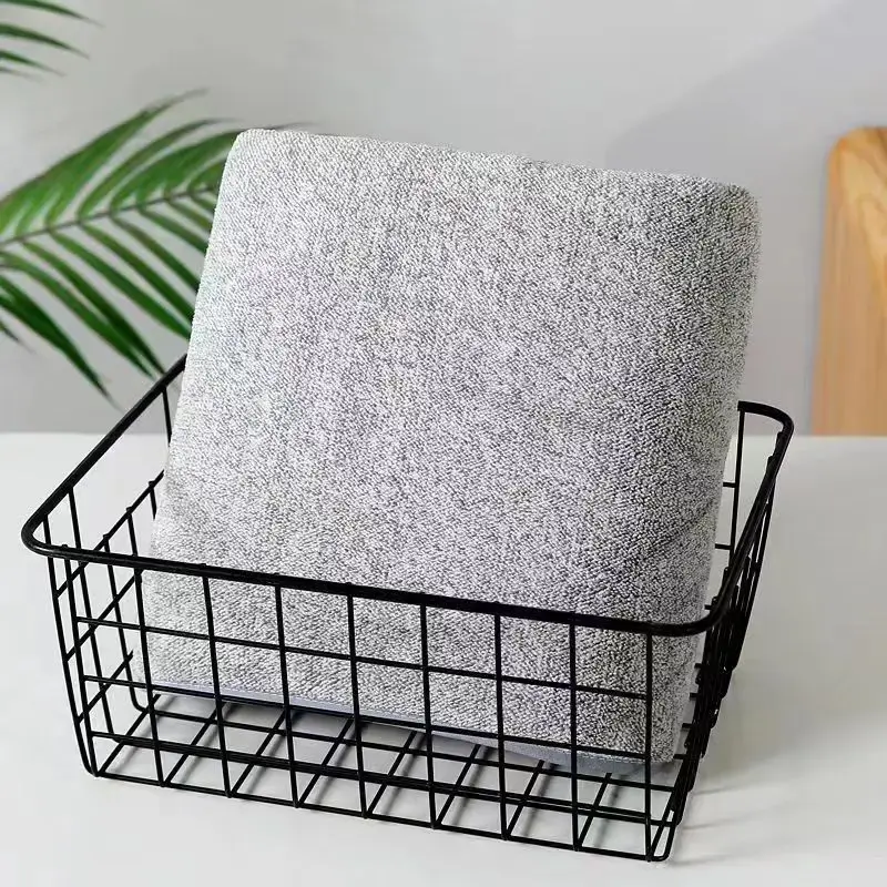 Thumbnail: Coral Fleece Quick-Drying Bamboo Striped Towel Set Soft And Absorbent Bathroom E