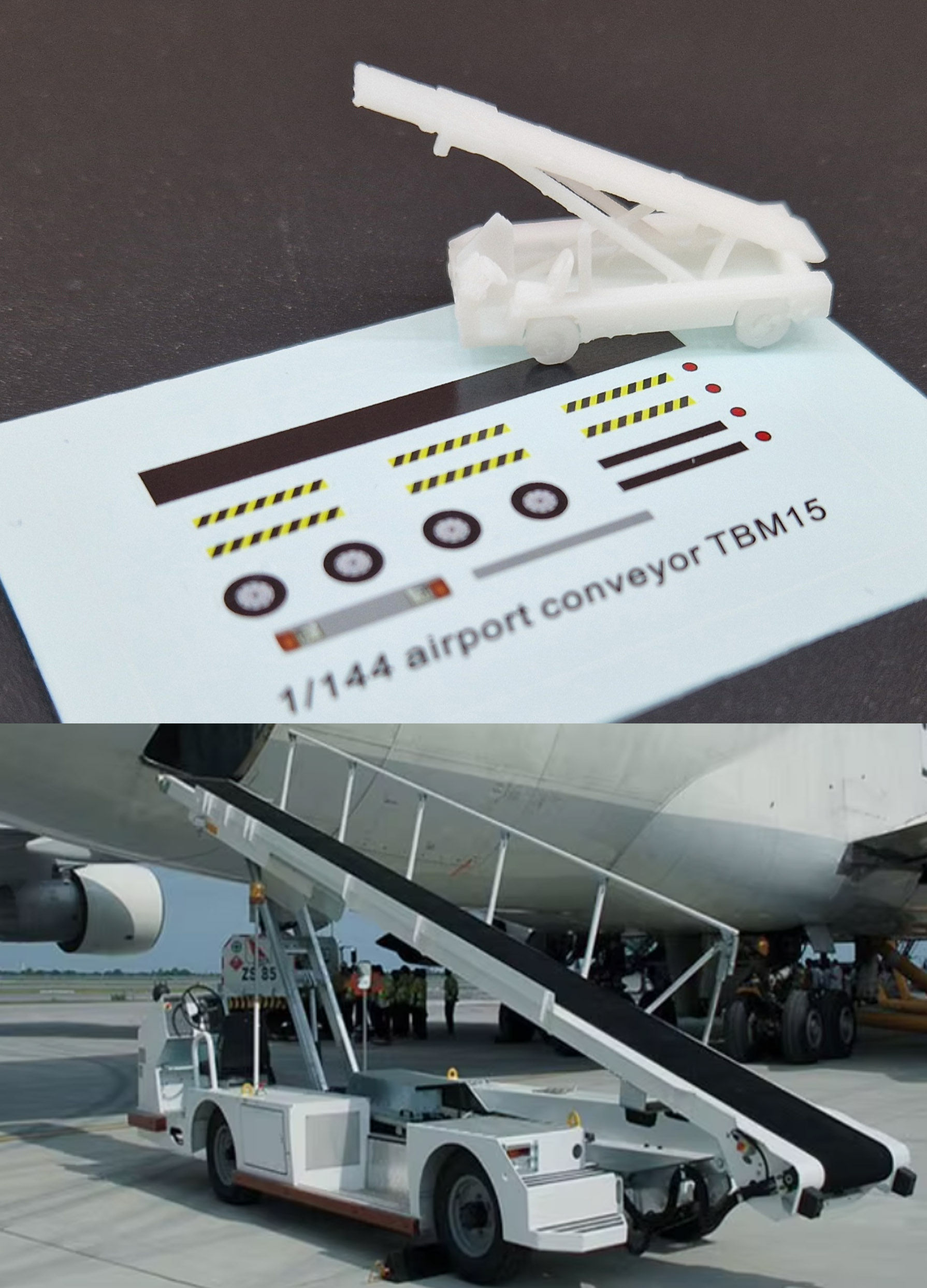 1/144 Airport Baggage Belt Conveyor Loader Truck TBM15