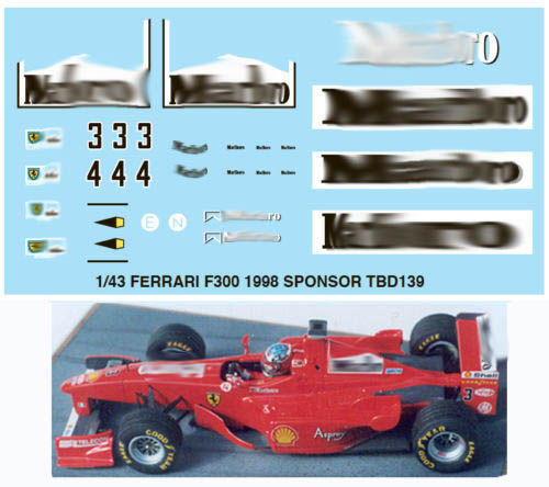 1/43  FERRARI F300 1998 SPONSOR SCHUMACHER TBD139