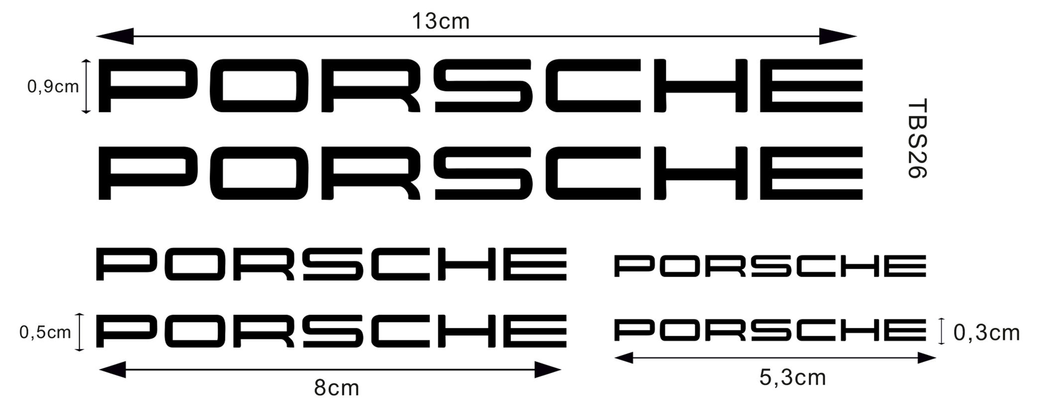 Brake Calipers stickers / Adesivi pinza freni per Porsche TBS26