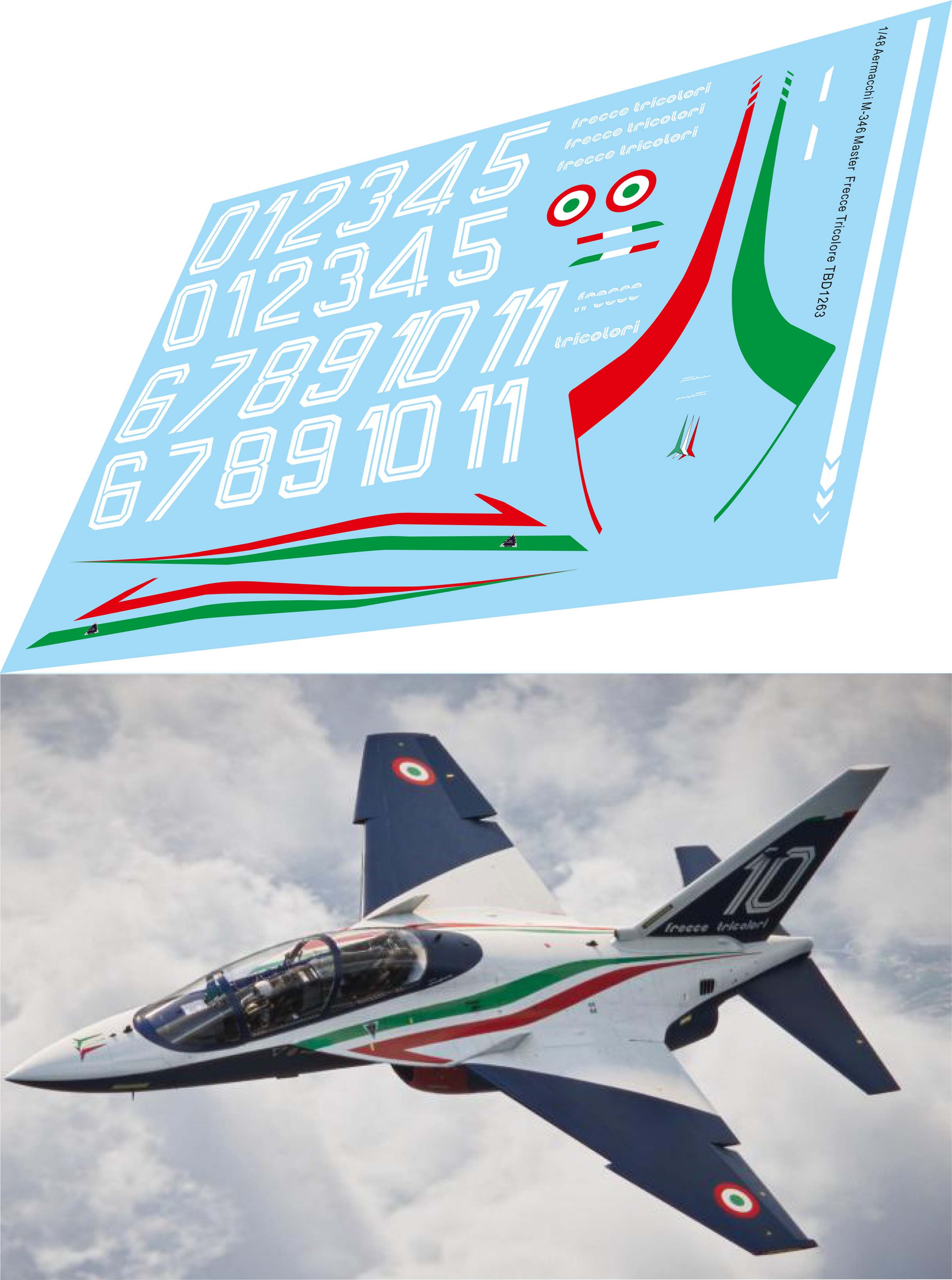 1/48 Decals for Aermacchi M-346 Frecce Tricolore TBD1263