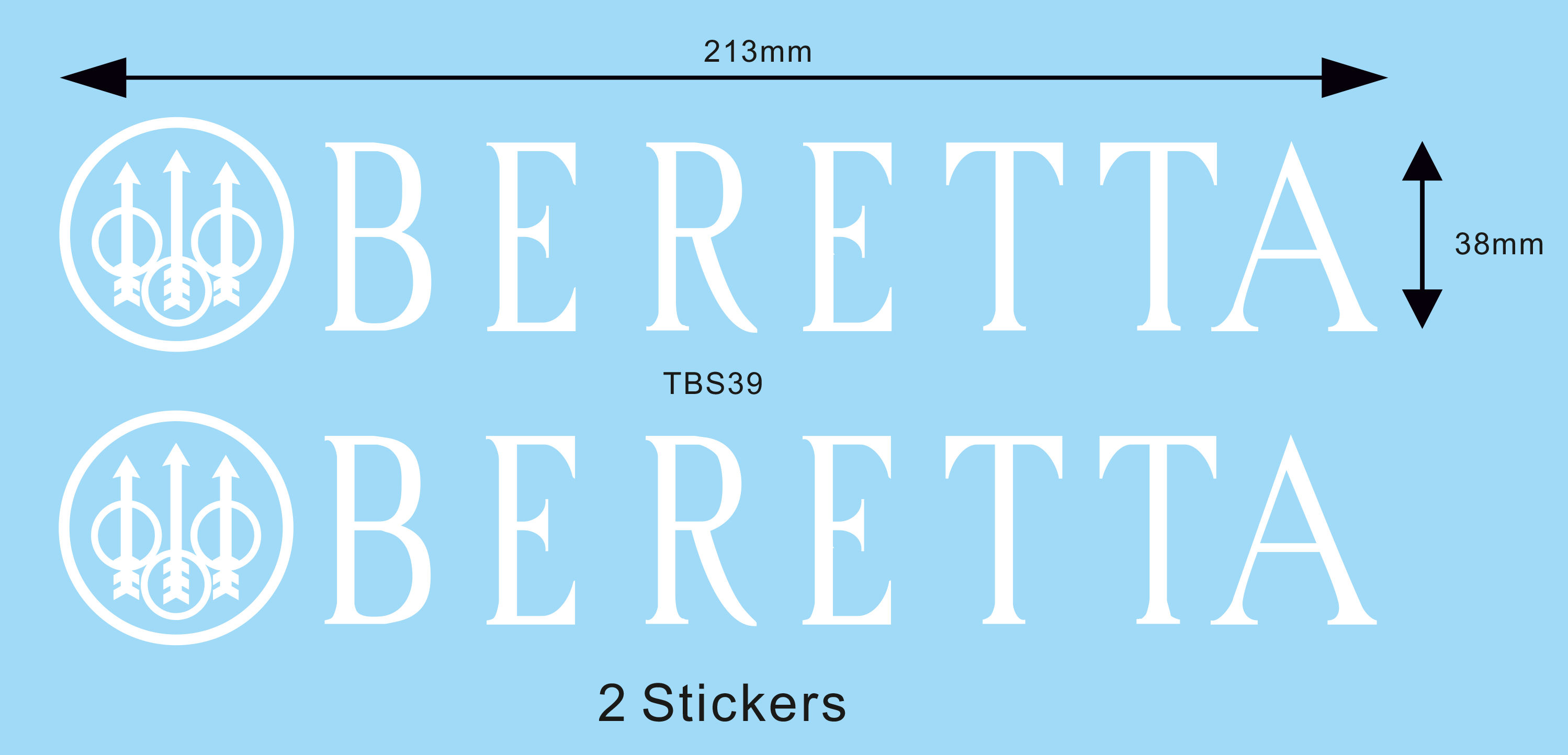 Stickers / adesivi compatibili con Armi Beretta TBS39